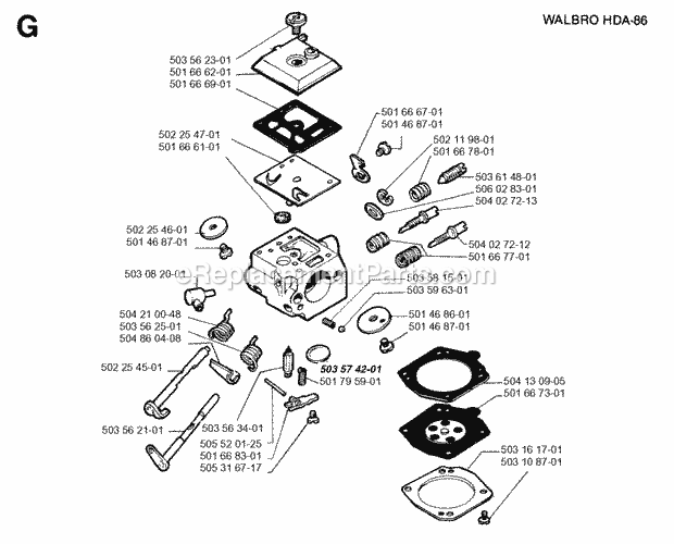 Jonsered RS51 (1991-09) Brushcutter Carburetor Details Diagram