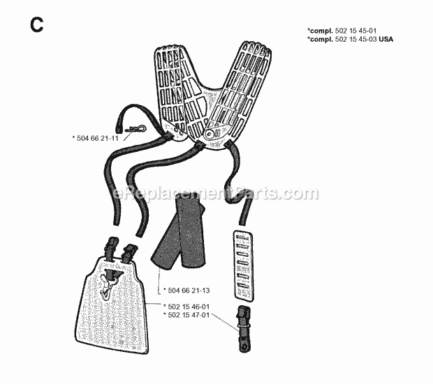 Jonsered RS51 (1995-03) Brushcutter Harness Diagram