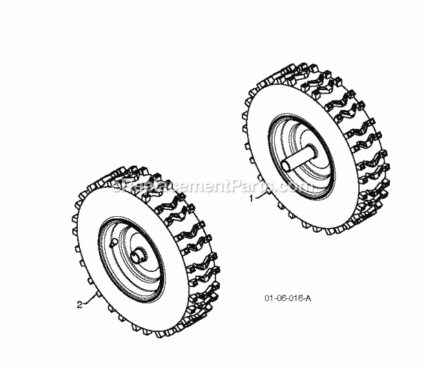 Jonsered ST 2106 - 96191002006 (2009-09) Snow Blower Wheels Tires Diagram