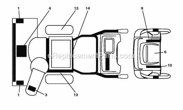 Jonsered ST 2111 E (2010-06) Snow Blower Decals Diagram