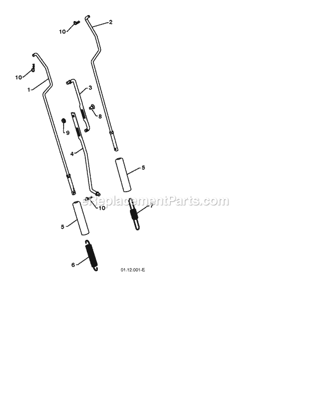 Jonsered ST 2111 E (2010-06) Snow Blower Handle Diagram