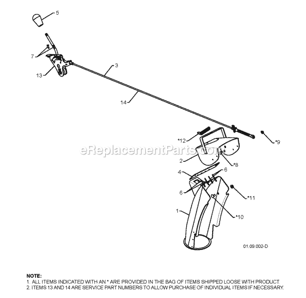 Jonsered ST 2111 E - 96191002204 (2008-09) Snow Blower Control Panel Discharge Chute Diagram