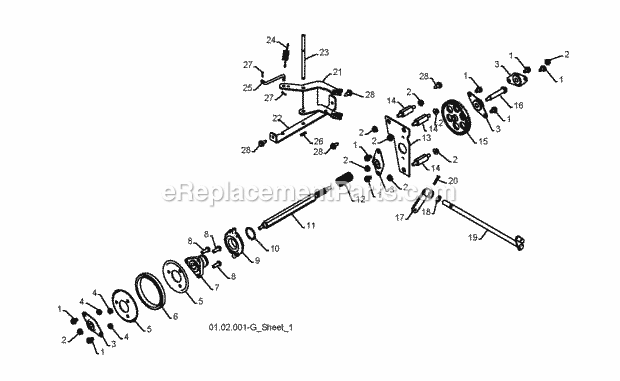 Jonsered ST 2111 E - 96191002204 (2008-09) Snow Blower Drive Diagram