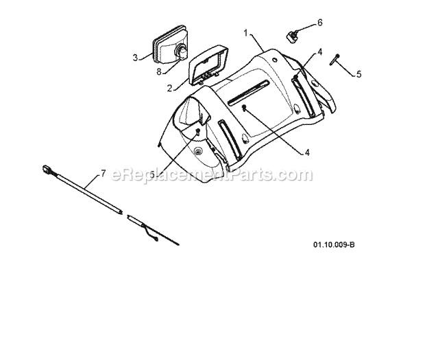 Jonsered ST 2111 E - 96191002204 (2008-09) Snow Blower Page U Diagram