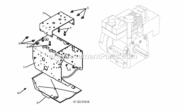Jonsered ST 2111 E - 96191002204 (2008-09) Snow Blower Chassis / Frame Diagram
