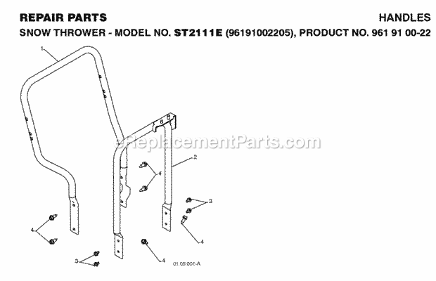 Jonsered ST 2111 E - 96191002205 (2008-08) Snow Blower Page Q Diagram