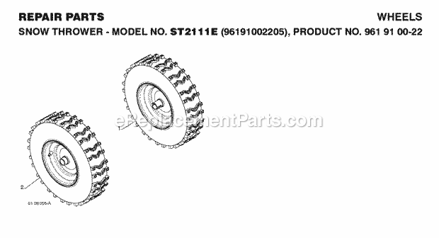 Jonsered ST 2111 E - 96191002205 (2008-08) Snow Blower Page Z Diagram