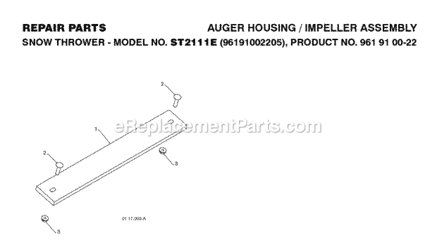 Jonsered ST 2111 E - 96191002205 (2008-08) Snow Blower Page E Diagram