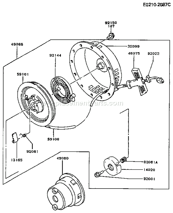 Kawasaki FA130D-CM81 4 Stroke Engine Page K Diagram