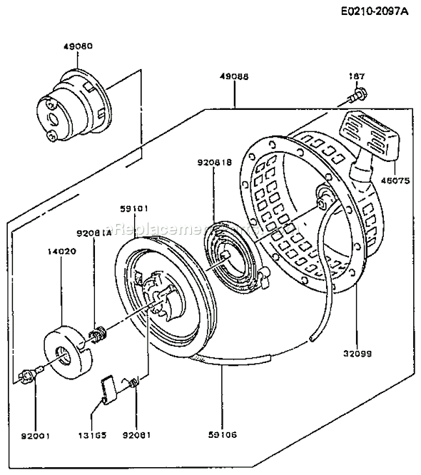 Kawasaki FA210D-AS21 4 Stroke Engine Page J Diagram