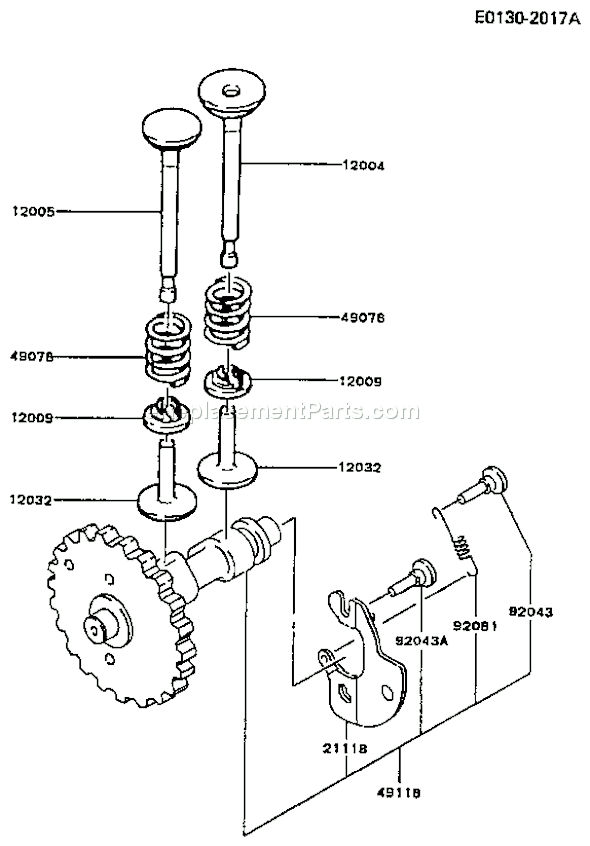 Kawasaki FA210D-AS21 4 Stroke Engine Page K Diagram