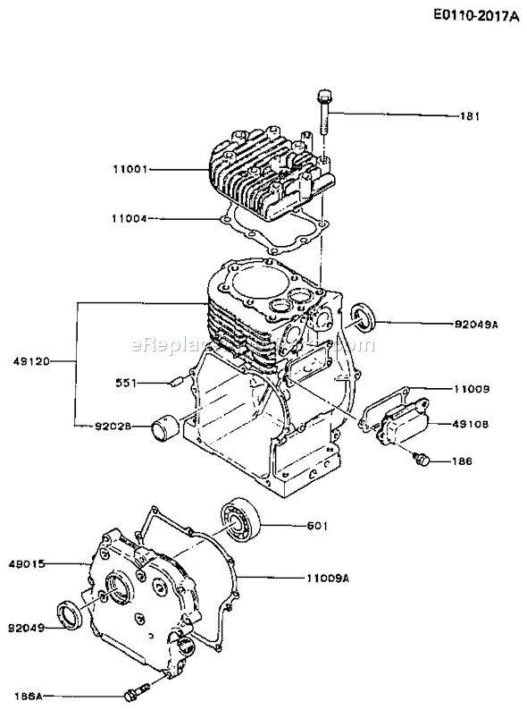 Kawasaki FA210D-AS21 4 Stroke Engine Page E Diagram