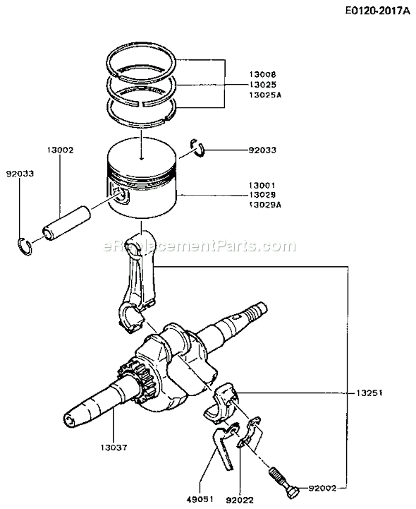 Kawasaki FA210D-AS22 4 Stroke Engine Page J Diagram