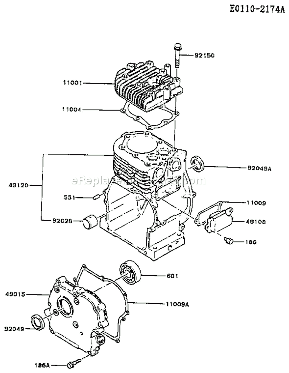 Kawasaki FA210D-CM81 4 Stroke Engine Page E Diagram