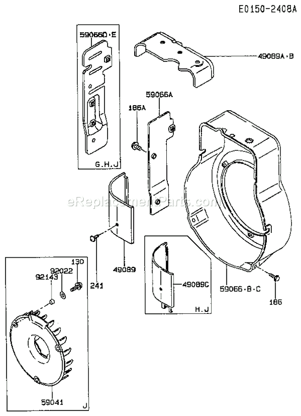 Kawasaki FA210D-HS05  4 Stroke Engine Page D Diagram