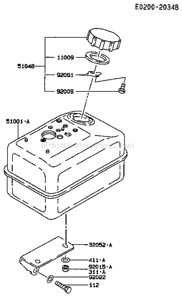 Kawasaki FA210D JS05 4 Stroke Engine Page G Diagram