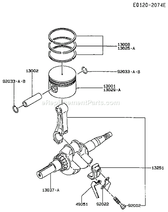 Kawasaki FA210D MS00 4 Stroke Engine Page J Diagram