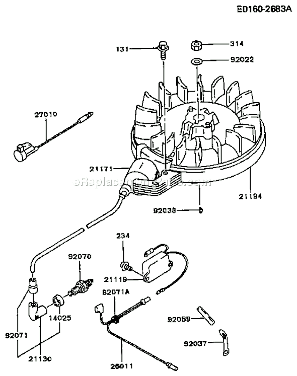 Kawasaki FA210R BS01 4 Stroke Engine Page F Diagram