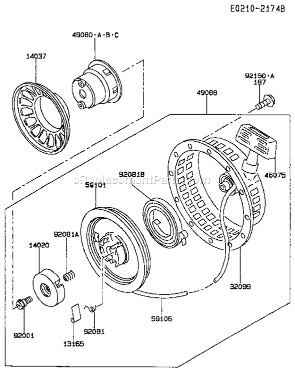 Kawasaki FA210R-HS00  4 Stroke Engine Page L Diagram