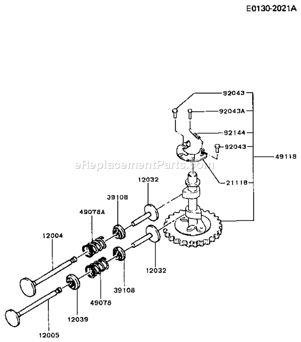 Kawasaki FB460V-AS29 4 Stroke EngineParts Page K Diagram