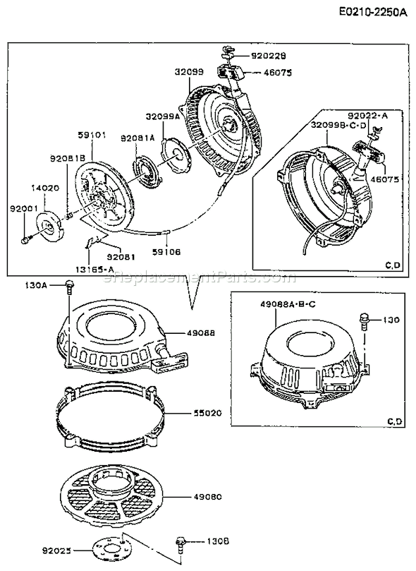 Kawasaki FB460V-BS20 4 Stroke Engine Page J Diagram