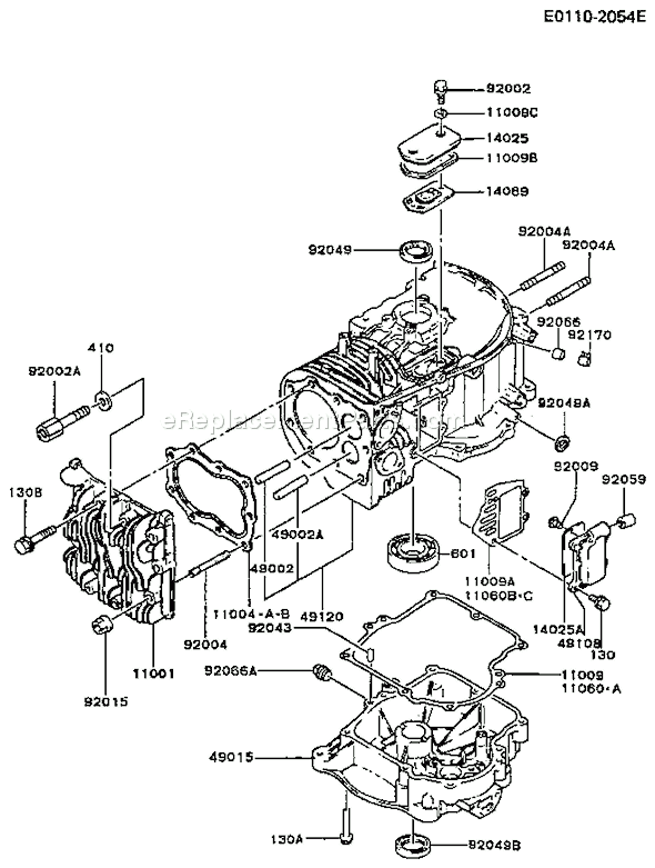 Kawasaki FB460V-BS20 4 Stroke Engine Page E Diagram
