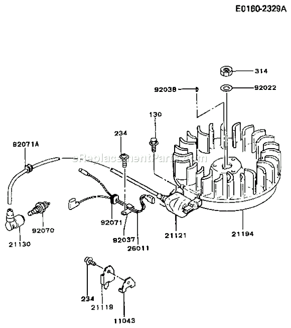 Kawasaki FB460V-BS20 4 Stroke Engine Page F Diagram