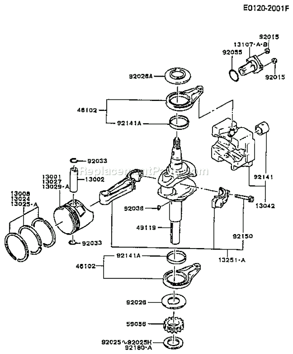 Kawasaki FB460V-BS20 4 Stroke Engine Page I Diagram