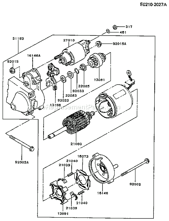 Kawasaki FB460V-BS24 4 Stroke Engine Page K Diagram