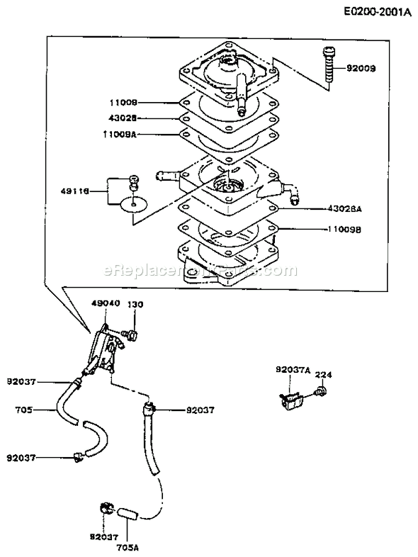 Kawasaki FB460V-ES03 4 Stroke Engine Page G Diagram