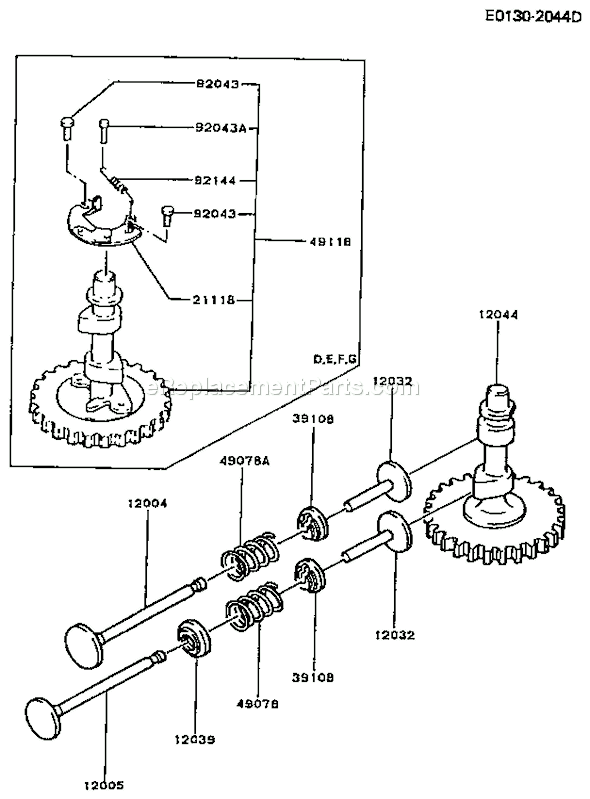 Kawasaki FB460V-ES14 4 Stroke EngineParts Page K Diagram