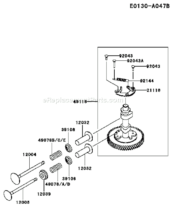Kawasaki FB460V-ES36 4 Stroke Engine Page K Diagram