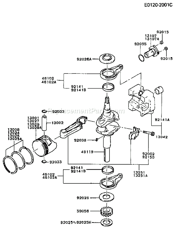 Kawasaki FB460V-GS07 4 Stroke Engine Page J Diagram