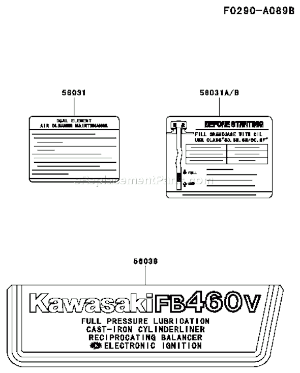 Kawasaki FB460V-RS01 4 Stroke Engine Page G Diagram