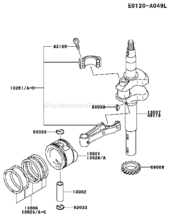 Kawasaki FC150V-ES11 4 Stroke Engine Page K Diagram