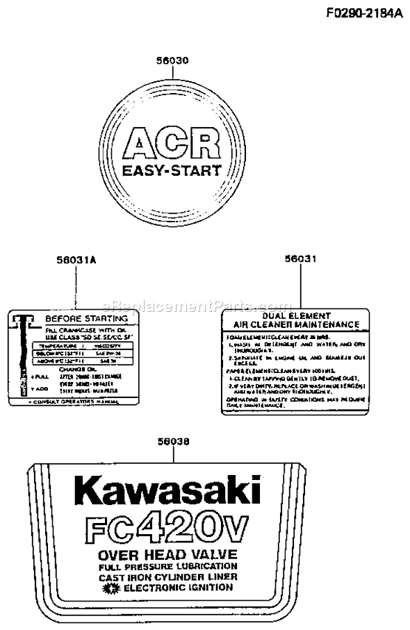 Kawasaki FC420V-BS02 4 Stroke Engine Page G Diagram