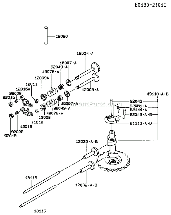 Kawasaki FC420V-BS07 4 Stroke Engine Page K Diagram