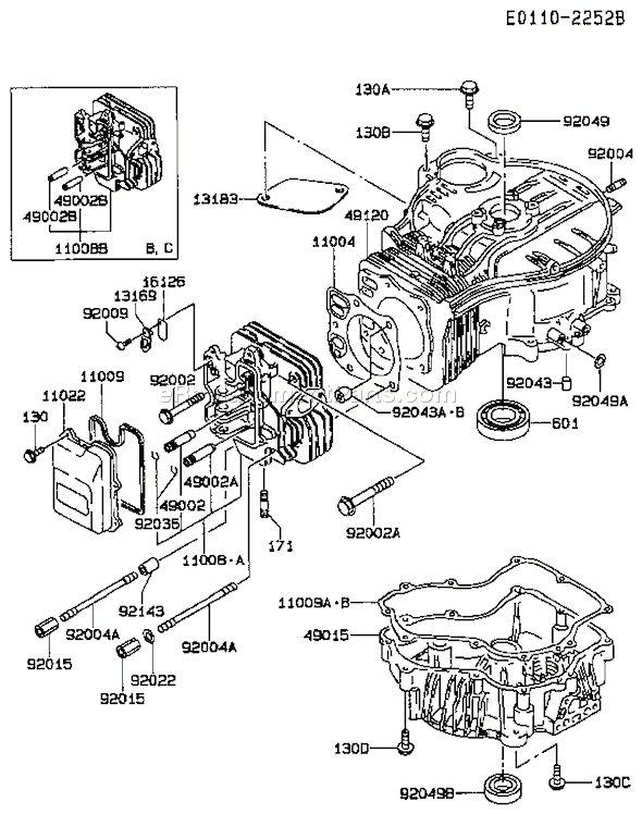 Kawasaki FC420V-BS07 4 Stroke Engine Page E Diagram