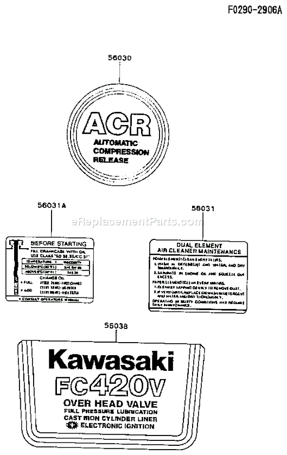 Kawasaki FC420V-BS07 4 Stroke Engine Page G Diagram