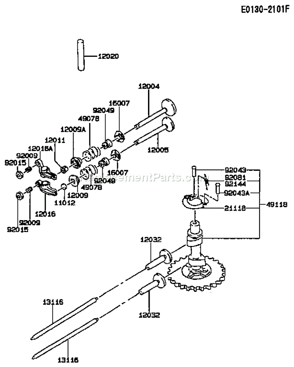 Kawasaki FC420V-BS13 4 Stroke Engine Page K Diagram