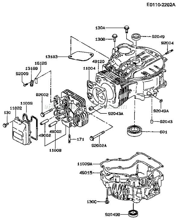 Kawasaki FC420V-BS13 4 Stroke Engine Page E Diagram