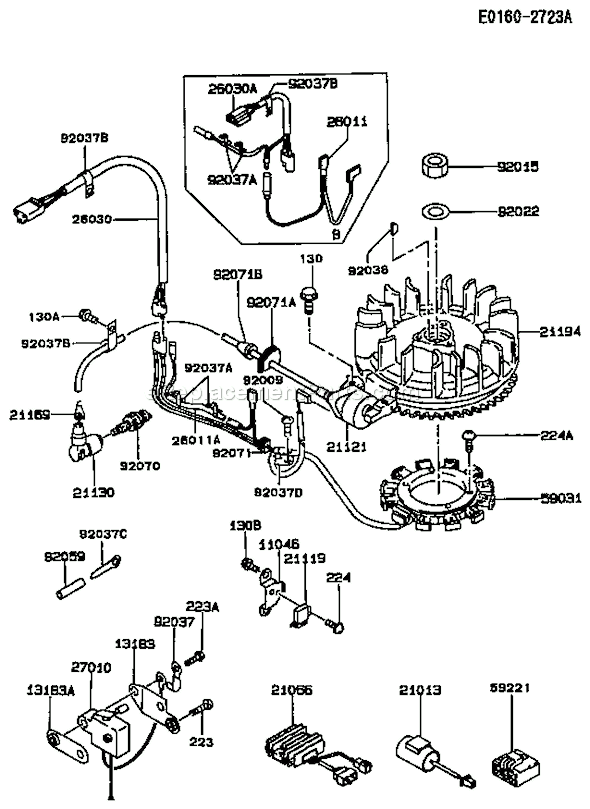 Kawasaki FC420V-BS13 4 Stroke Engine Page F Diagram