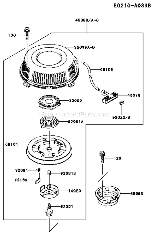 Kawasaki FC420V-CS06 4 Stroke Engine Page K Diagram