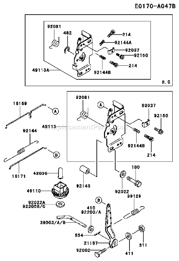 Kawasaki FC420V-CS06 4 Stroke Engine Page C Diagram