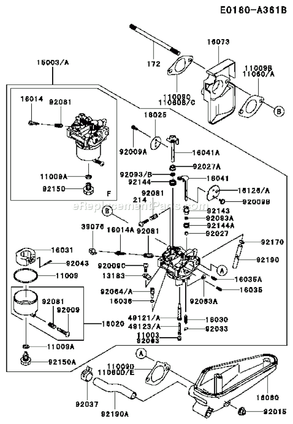 Kawasaki 4 Stroke Engine | FC420V | eReplacementParts.com