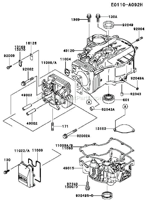 Kawasaki FC420V-KS09 4 Stroke Engine Page E Diagram