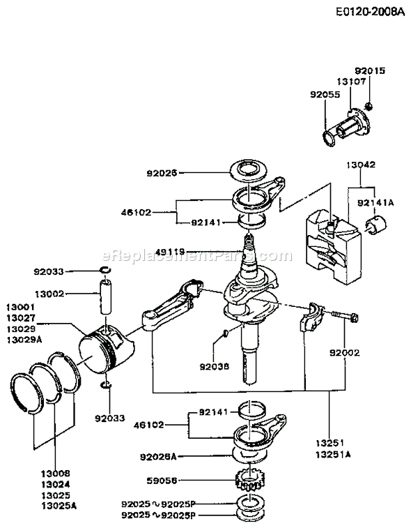 Kawasaki FC540V-BS07 4 Stroke Engine Page J Diagram