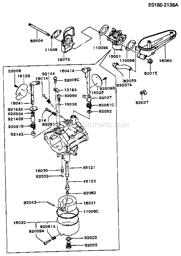 Kawasaki FC540V-BS07 4 Stroke Engine Page B Diagram