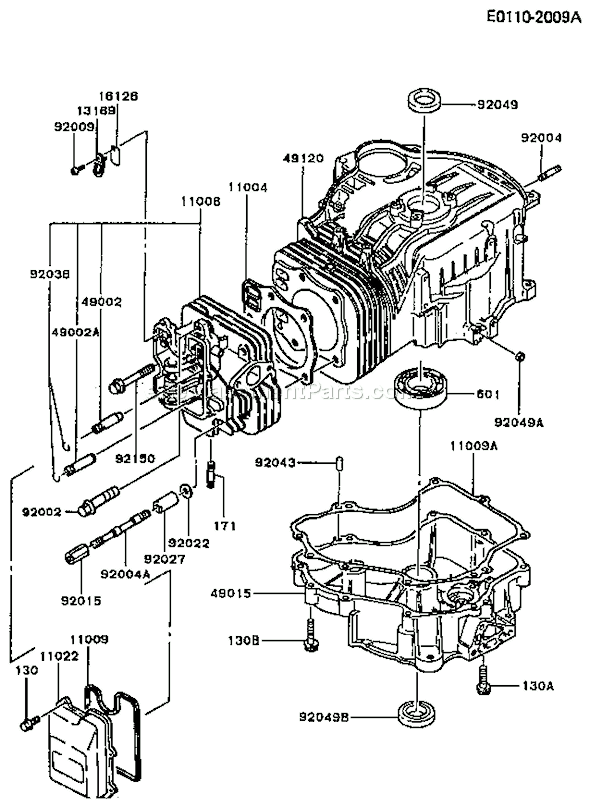 Kawasaki FC540V-BS07 4 Stroke Engine Page E Diagram