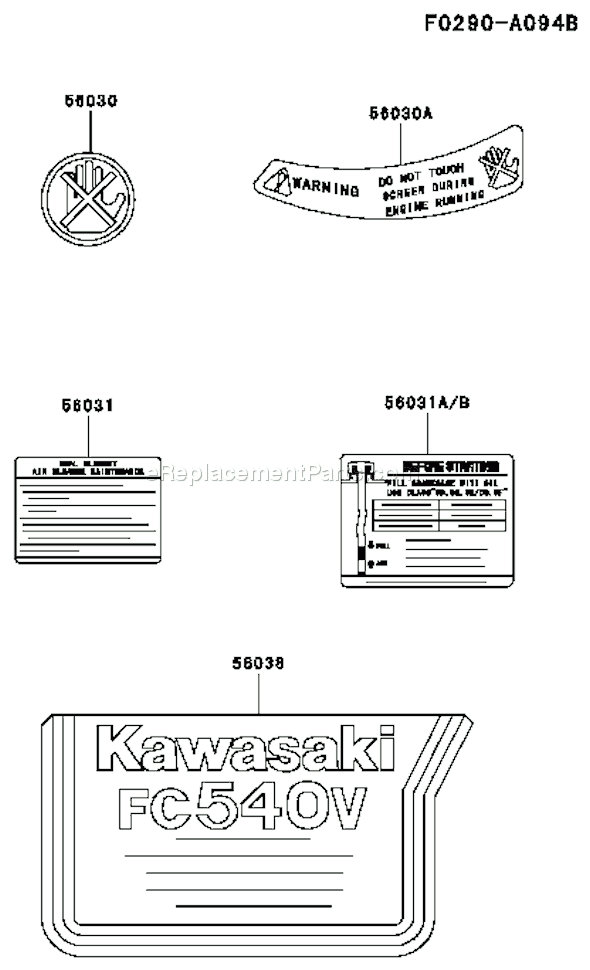 Kawasaki FC540V-GS16 4 Stroke Engine Page H Diagram